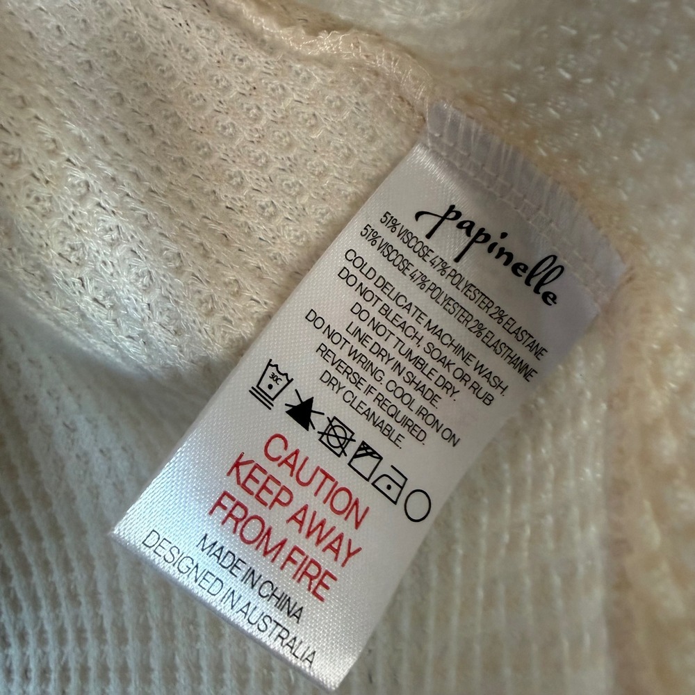 NEW Papinelle Super Soft Waffle Knit Relaxed Long Sleeve Top Size Medium - Picture 10 of 10